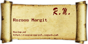 Rozsos Margit névjegykártya